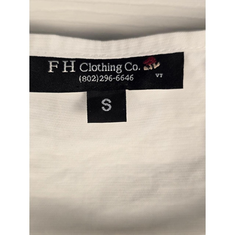 FH Clothing Co White Button Down Tunic Top Long Sleeve Coastal Old Money Small - Picture 3 of 8